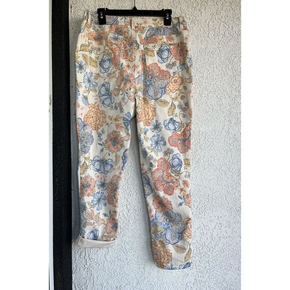 Chicos Floral Print Girlfriend Pants - Size 2/L - 12 - Multicolored - Picture 7 of 11